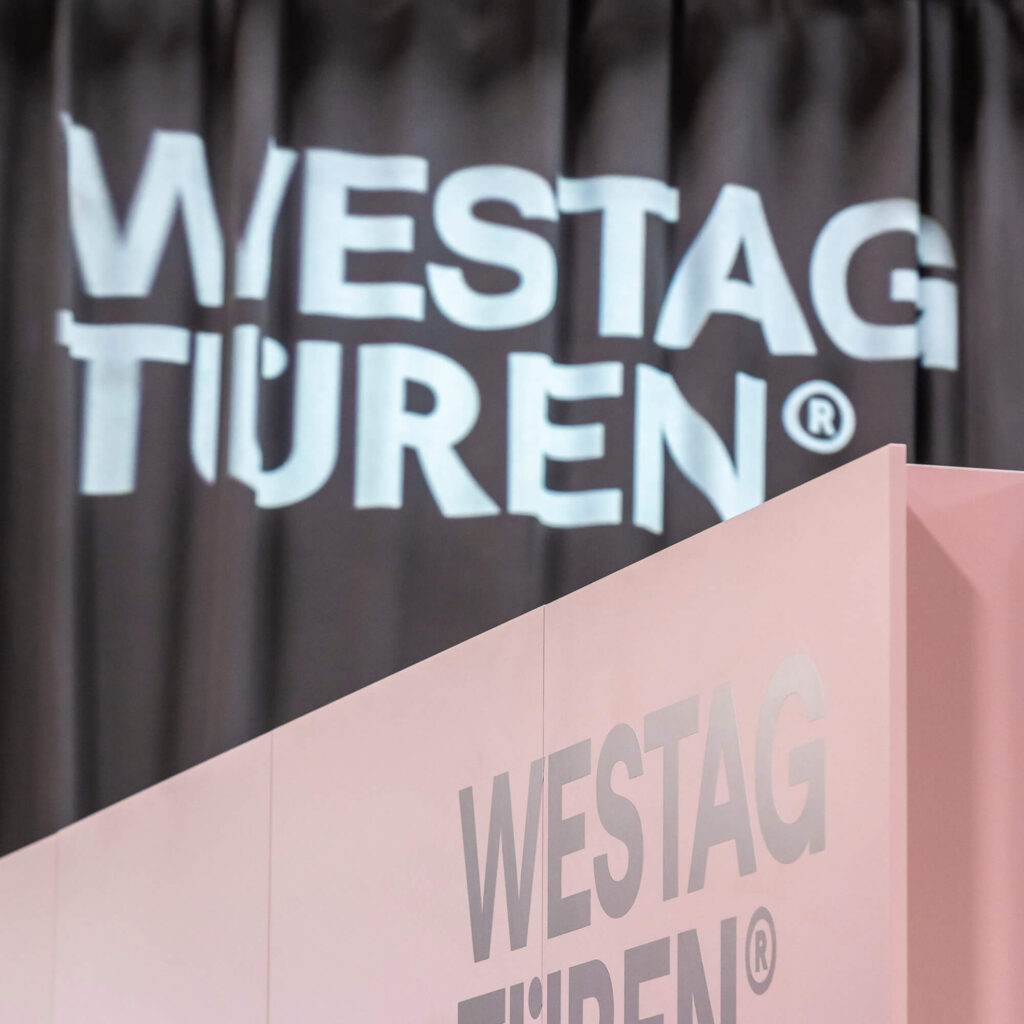 Westag Türen logo at exhibition stand 
